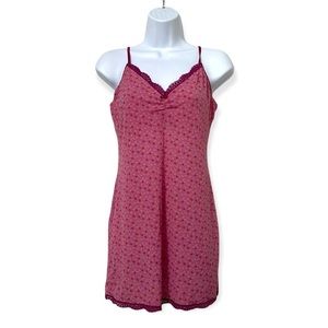 Victoria Secret V Neck Lace Trimmed Floral Chemise Size Medium